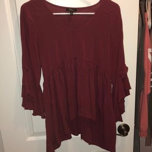 Maroon Flowy Blouse